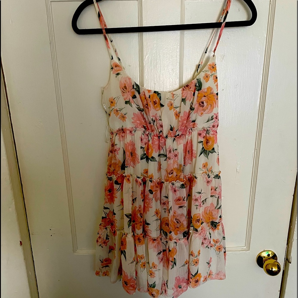 Floral ruffle short sundress